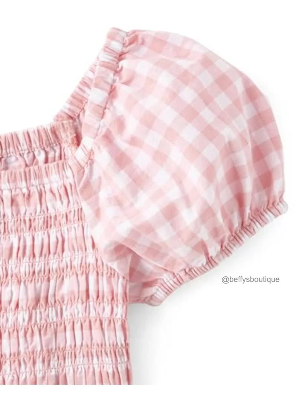 Girls Floral Smocked Babydoll Dress Cotton Puff Sleeves